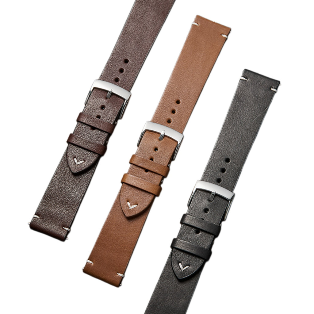 Genuine leather watch strap for Omega, fits De Ville, Speedmaster, Seamaster, Heritage series, men's vintage two-piece design