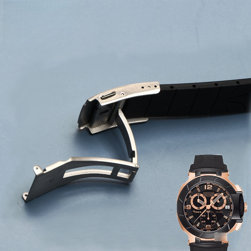 Replacement rubber watch strap for Tissot T048 T048.417A T-Race Motorcycle Racing