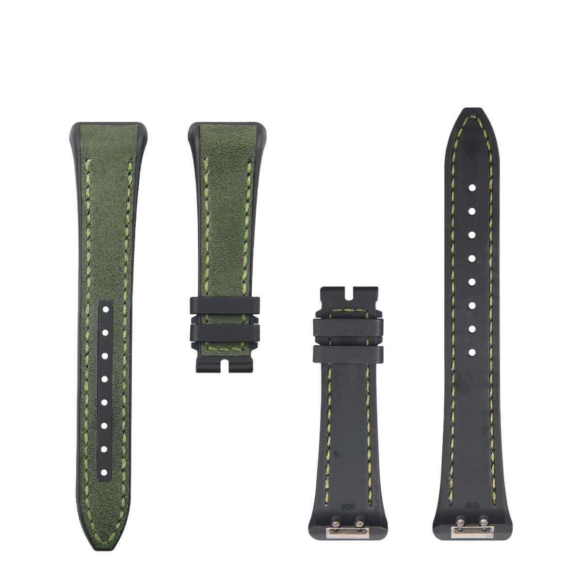 Fits Franck Muller V41 calfskin watch strap with rubber insert for men