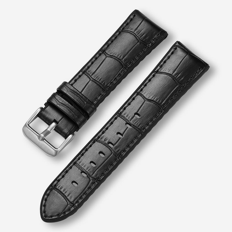 Rubber & Genuine Leather Watch Strap for Men, Sweat-resistant Sport Watch Band, Fits Longines, Tissot, IWC, Jaeger-LeCoultre, Mido Watches.