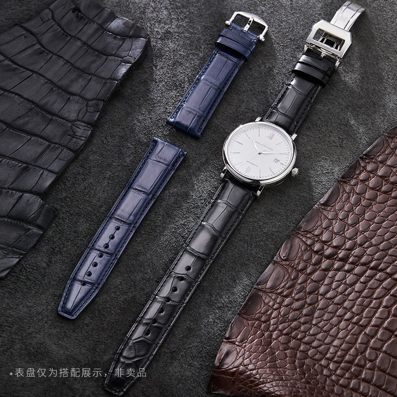 Genuine American Alligator Leather Watch Strap for IWC For Portofino, Portuguese, Portuguese 7, Portuguese Chronograph