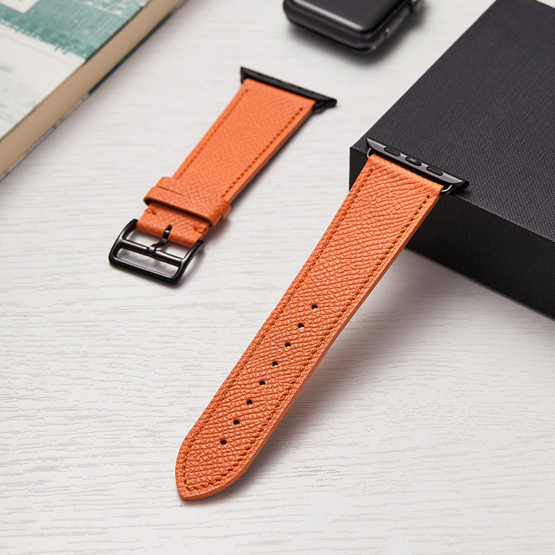 Genuine leather Apple Watch band, official same style, palm print cowhide, for men and women, compatible with iWatch S11/10/9/8/7/6/SE, Ultra 2/3