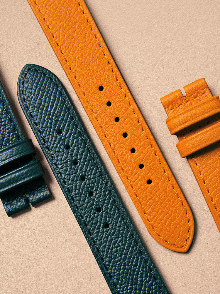 New French EPSOM Palm Pattern Cowhide Leather Watch Strap, Suitable for Omega and Tisso