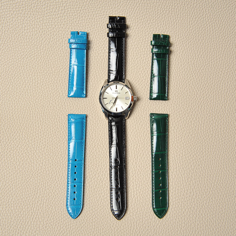 Soft Medium-Gloss American Alligator Leather Watch Strap for Men, Suitable for Jaeger-LeCoultre, Girard-Perregaux and IWC Watches