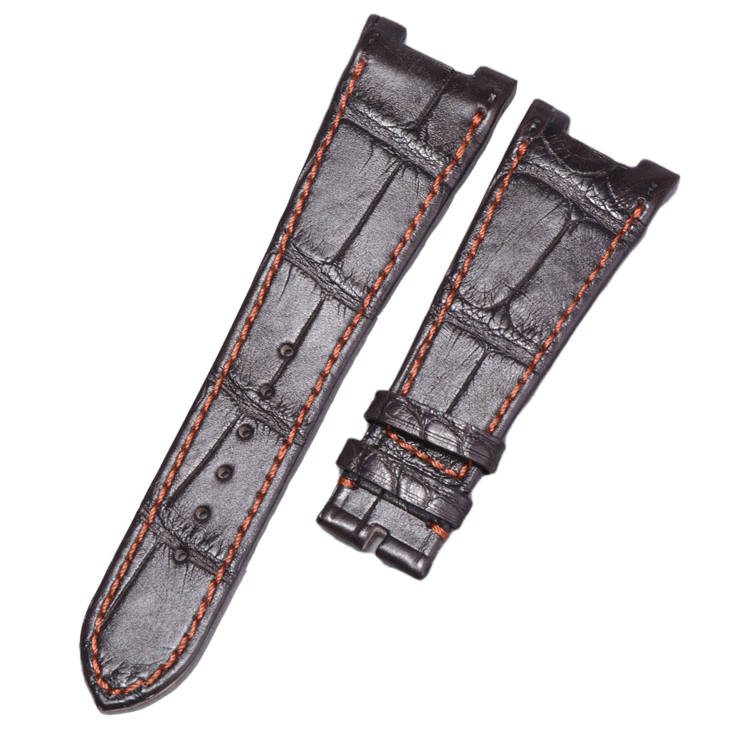 Fits GP Girard-Perregaux Laureato 81010 81020 Leather Strap, Original Notched End, Men's