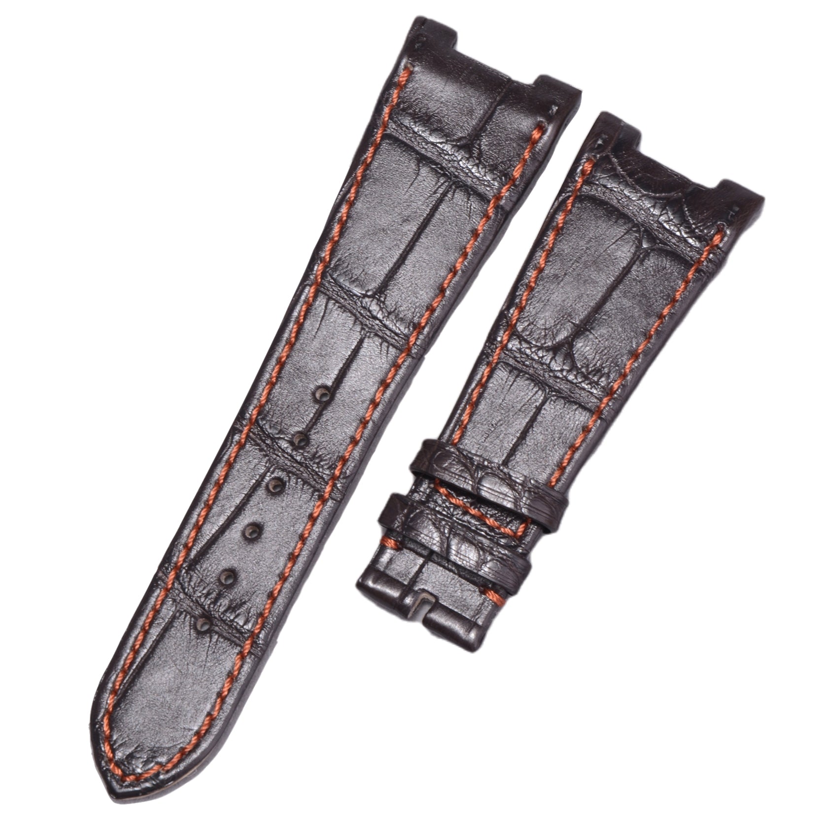 Fits GP Girard-Perregaux Laureato 81010 81020 Leather Strap, Original Notched End, Men's