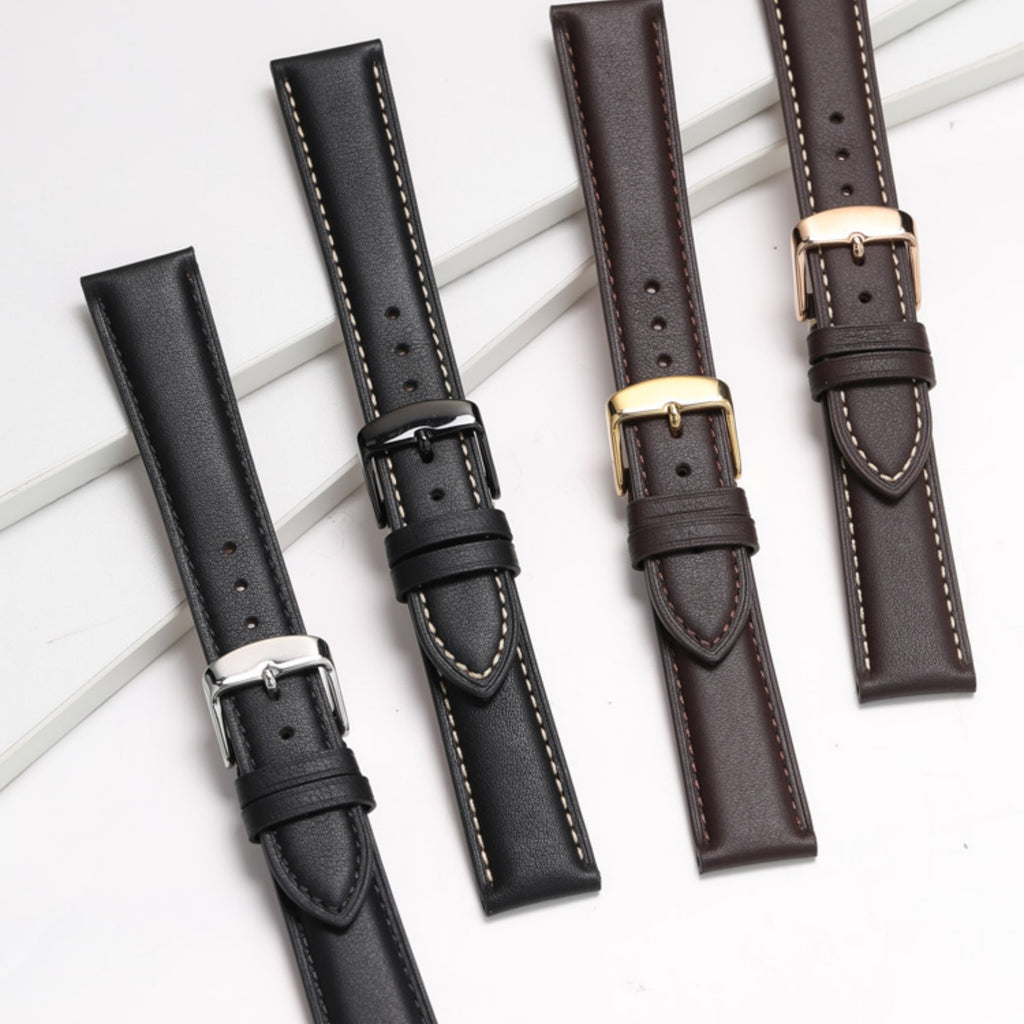 Genuine leather watch strap for men and women, soft cowhide, fits Tissot, Mido, Citizen, Armani, Longines