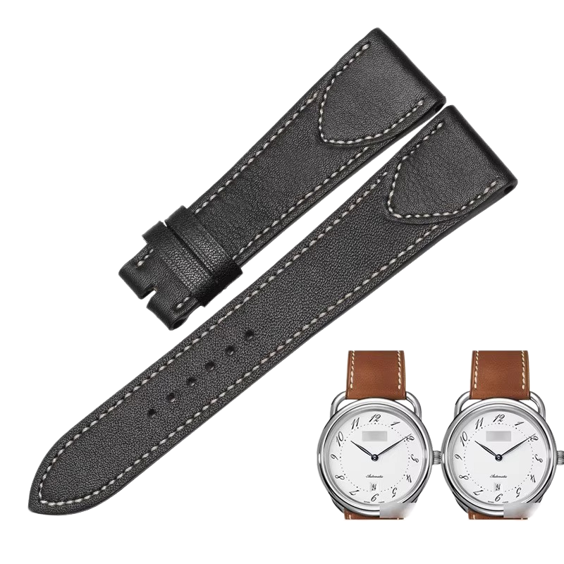 Custom cowhide watch strap for men and women, replacement for Hermès Heure H
