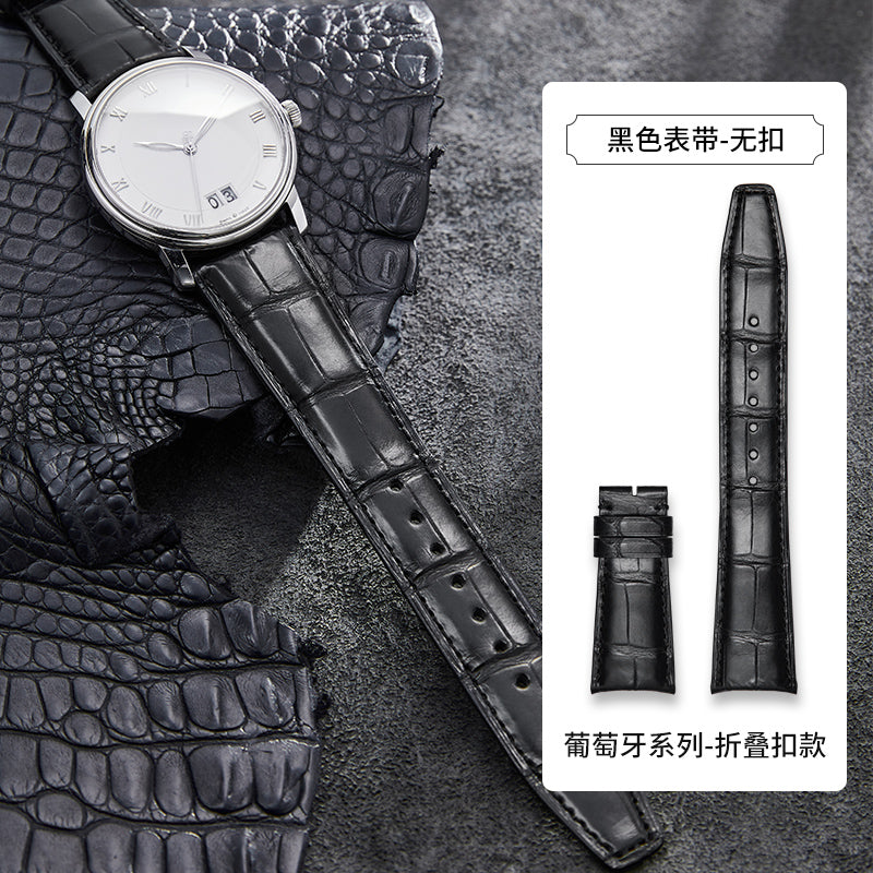 Genuine American Alligator Leather Watch Strap for IWC For Portofino, Portuguese, Portuguese 7, Portuguese Chronograph
