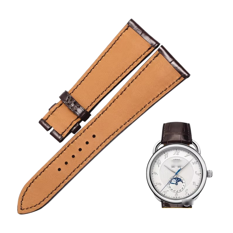 American alligator, replacement watch strap for Hermès W036756WW00, genuine leather strap AR8.810