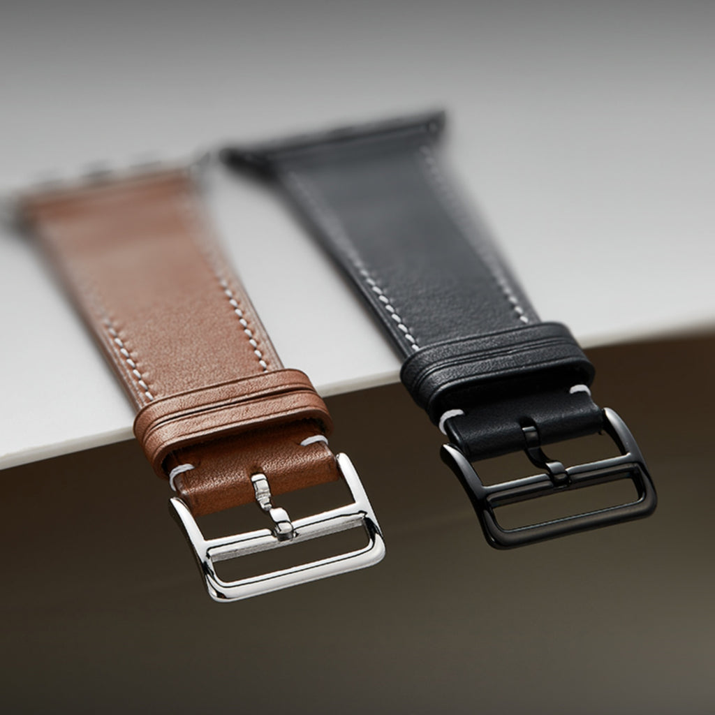 Genuine Leather Apple Watch Band, Official Same Style, Palm Grain Cowhide, For SE Men & Women, Luxury Feel, iWatch S11/10/9/8/7/6/SE, Ultra 2/3 Leather Strap