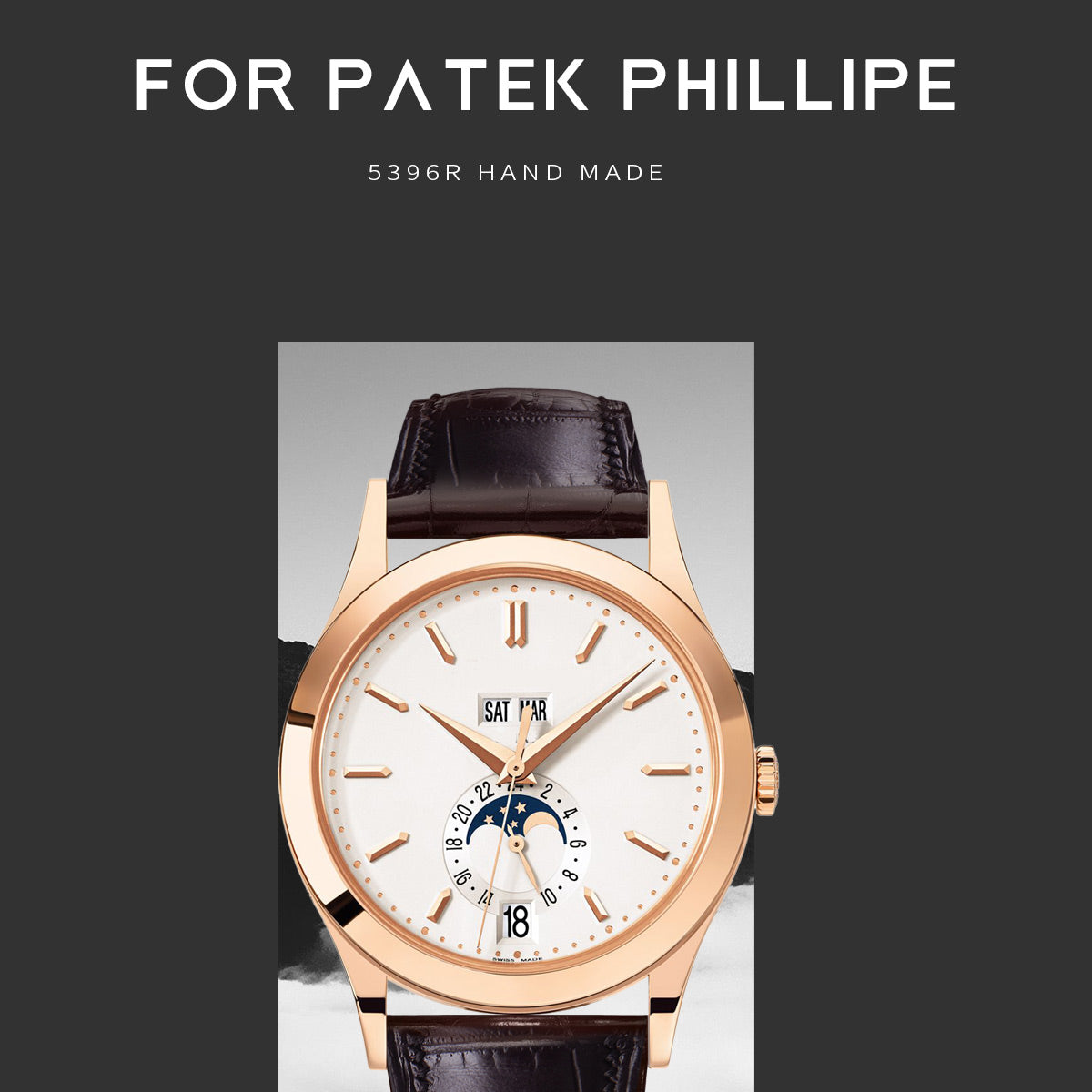 Fits Patek Philippe 5396R watch strap ALLIGATOR strap