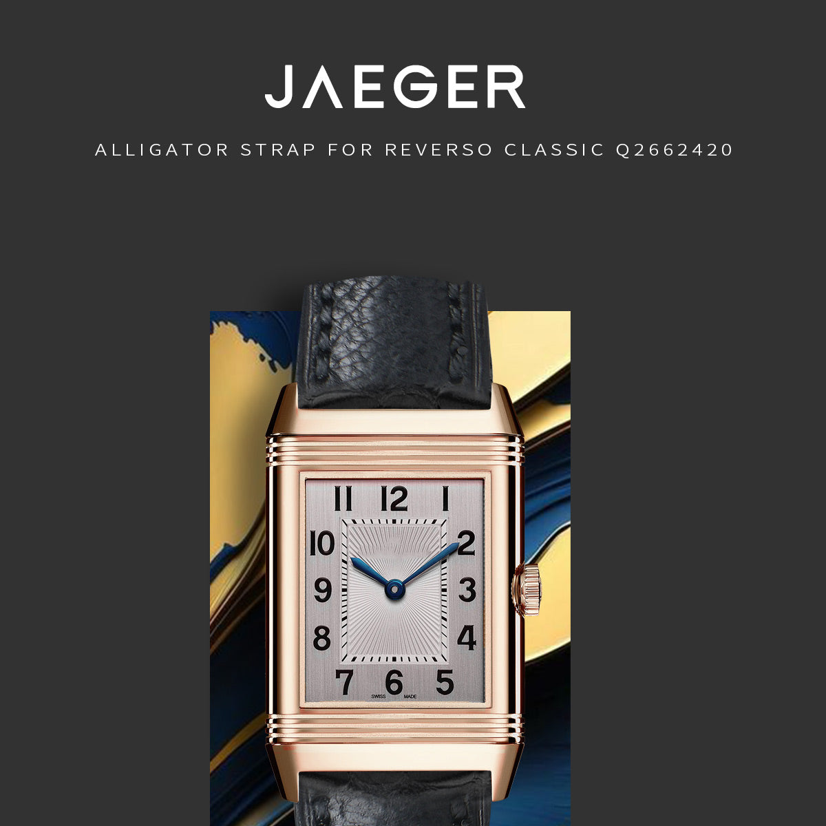 Fits Jaeger-LeCoultre Reverso Q2662420 watch strap
