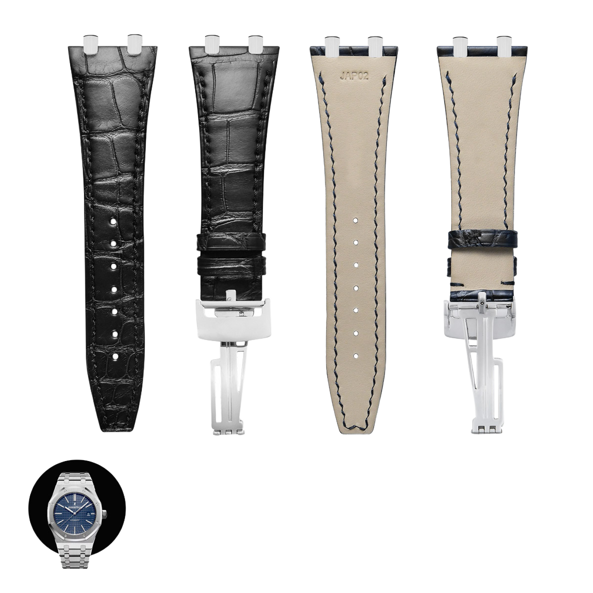 Fits Audemars Piguet 15400 15500 26239 Watch Straps – ALLIGATOR Leather Watch Strap