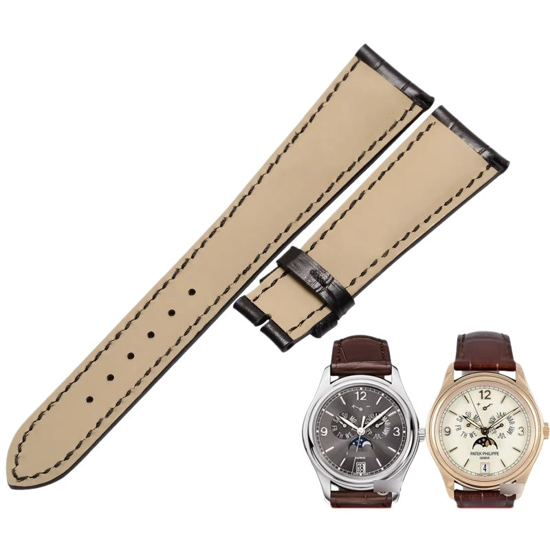 Replacement cowhide watch strap for Patek Philippe 5270 5146, folding clasp, for men