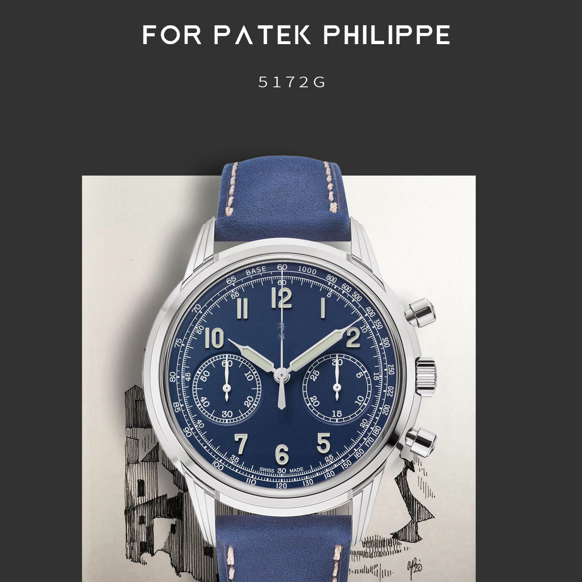 Fits Patek Philippe 5147G watch strap