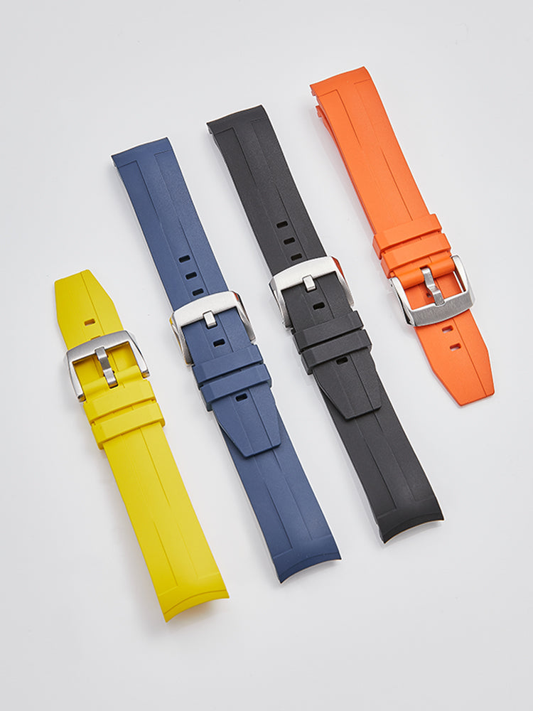 Fluorine Rubber Watch Strap for Tissot 1853 Seastar 1000 T120407A, Silicone Watch Band