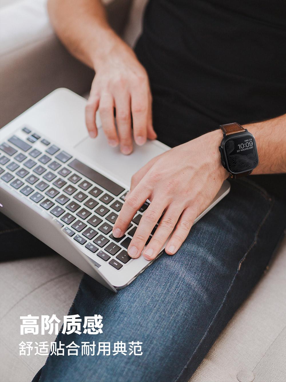 Fits Apple Watch calfskin strap