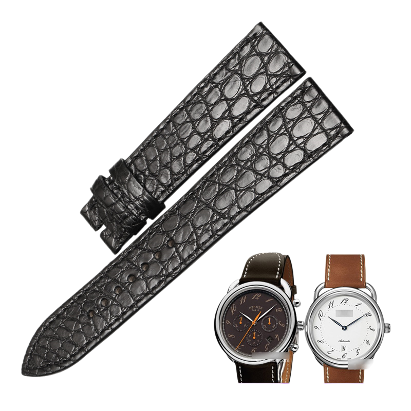American alligator watch strap, replacement for Hermès TGM series