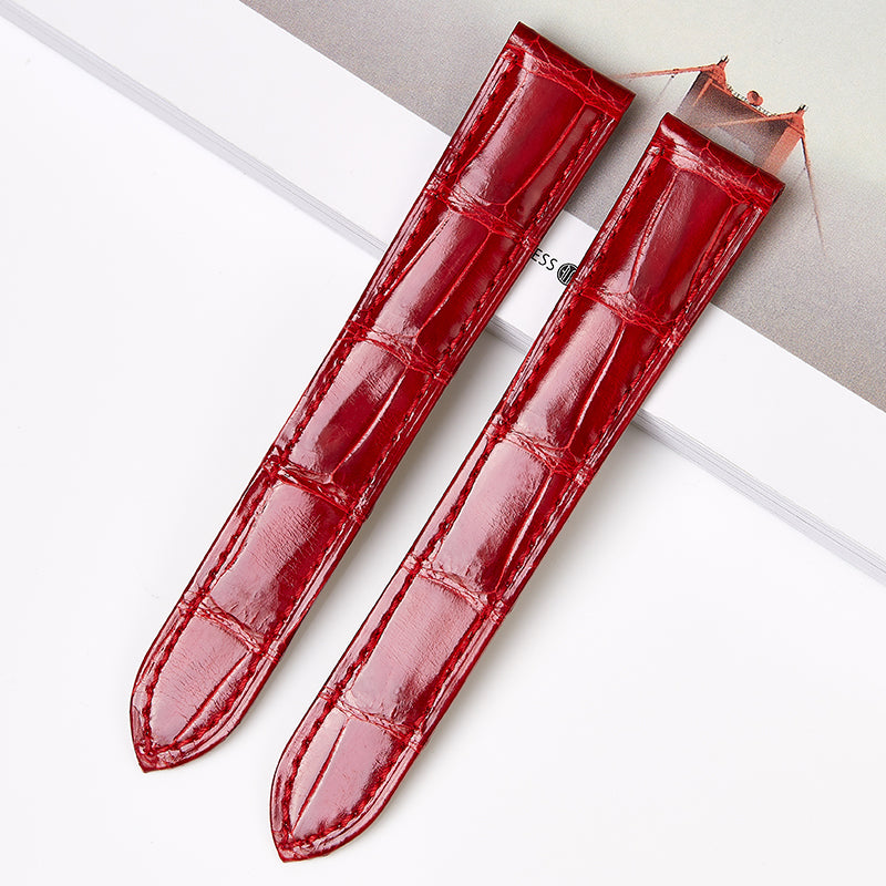 Alligator Leather Watch Strap for Cartier Tank W5200003 W5200013 | Clé WSCL0018 | Ronde Solo W6701004 W6701005 | 16mm 19mm Unisex