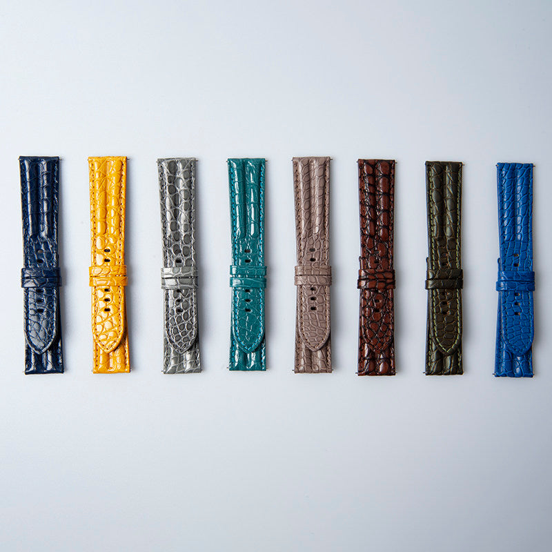 Soft Medium-Gloss American Alligator Leather Watch Strap for Men, Compatible with Blancpain Fifty Fathoms, 23mm