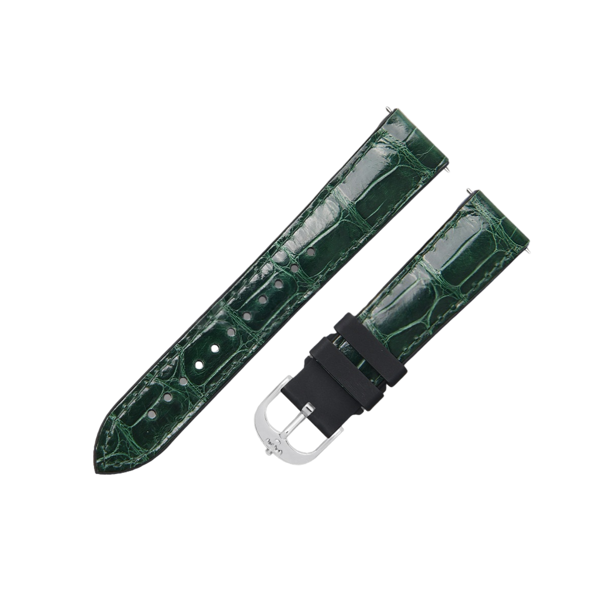 Fits Omega, Tudor, Rolex, IWC Watch Straps – ALLIGATOR Leather with Rubber Insert Watch Strap