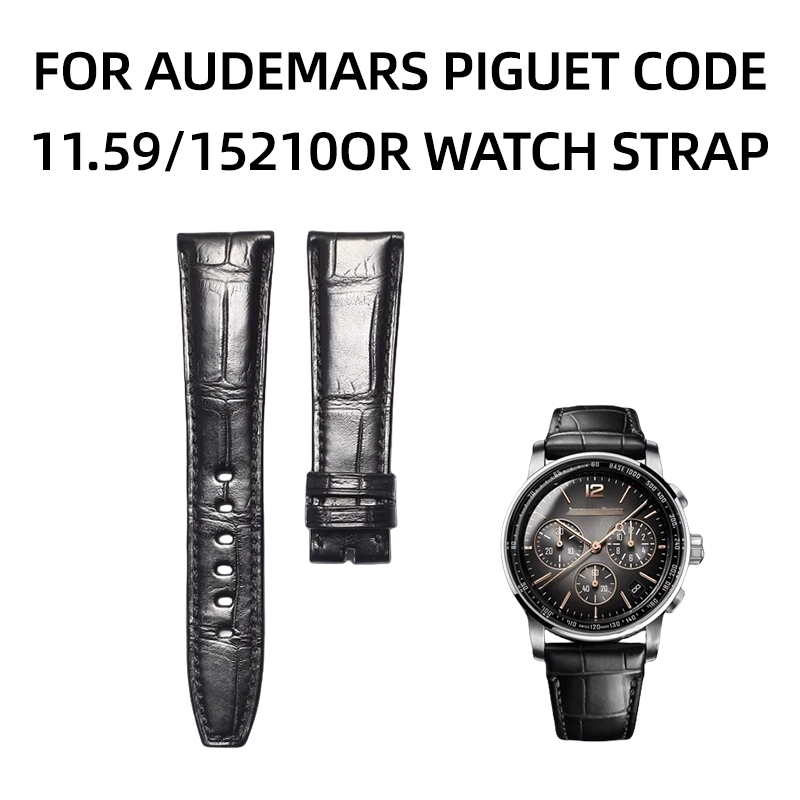 American alligator watch strap, replacement for AP CODE 11.59 series 15210OR