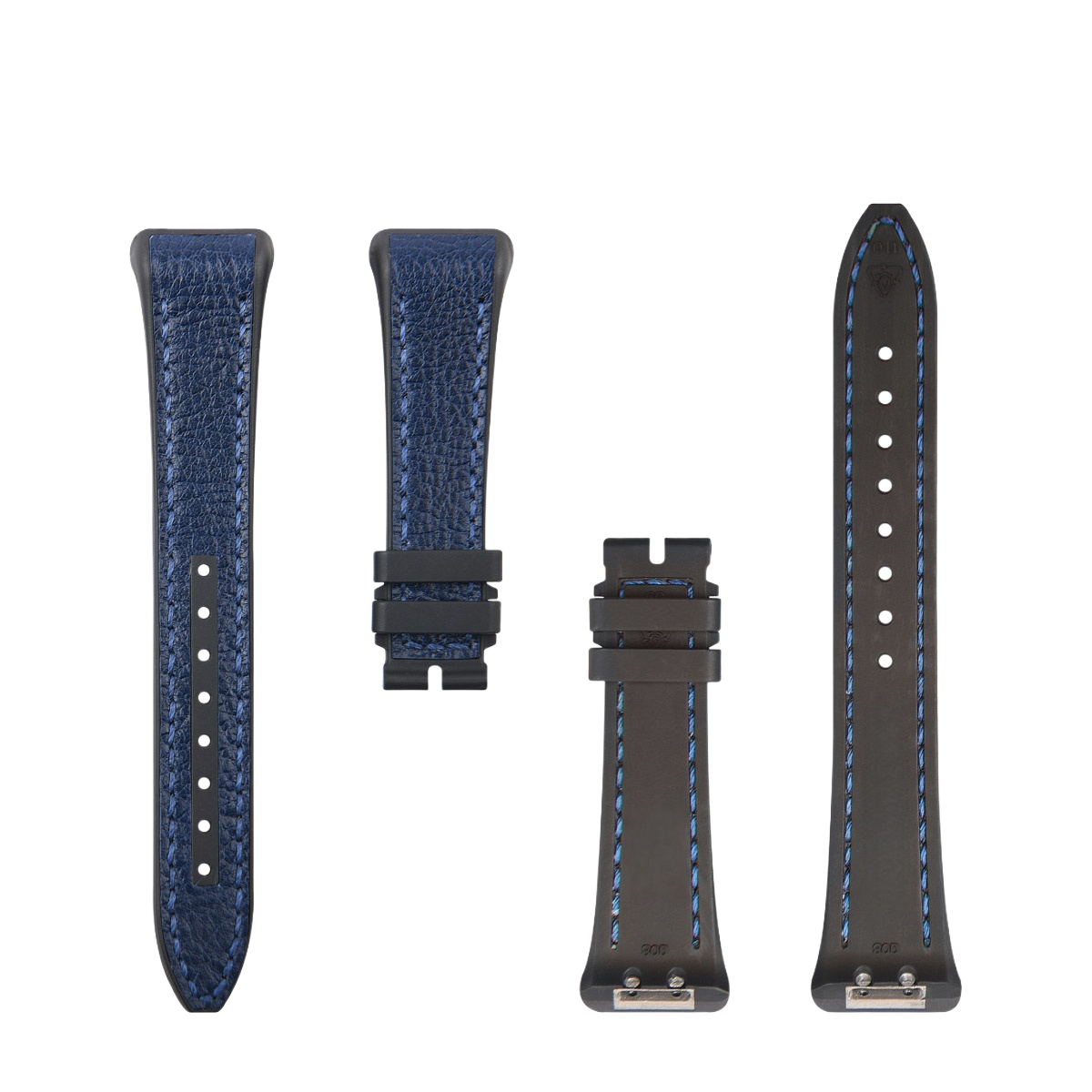 Fits Franck Muller V41 calfskin watch strap with rubber insert for men