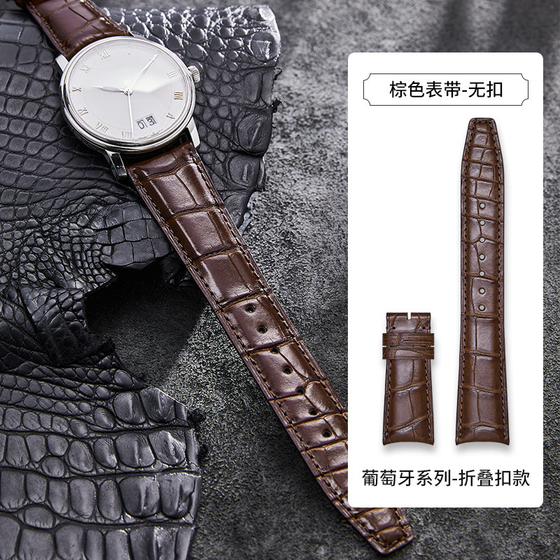 Genuine American Alligator Leather Watch Strap for IWC For Portofino, Portuguese, Portuguese 7, Portuguese Chronograph