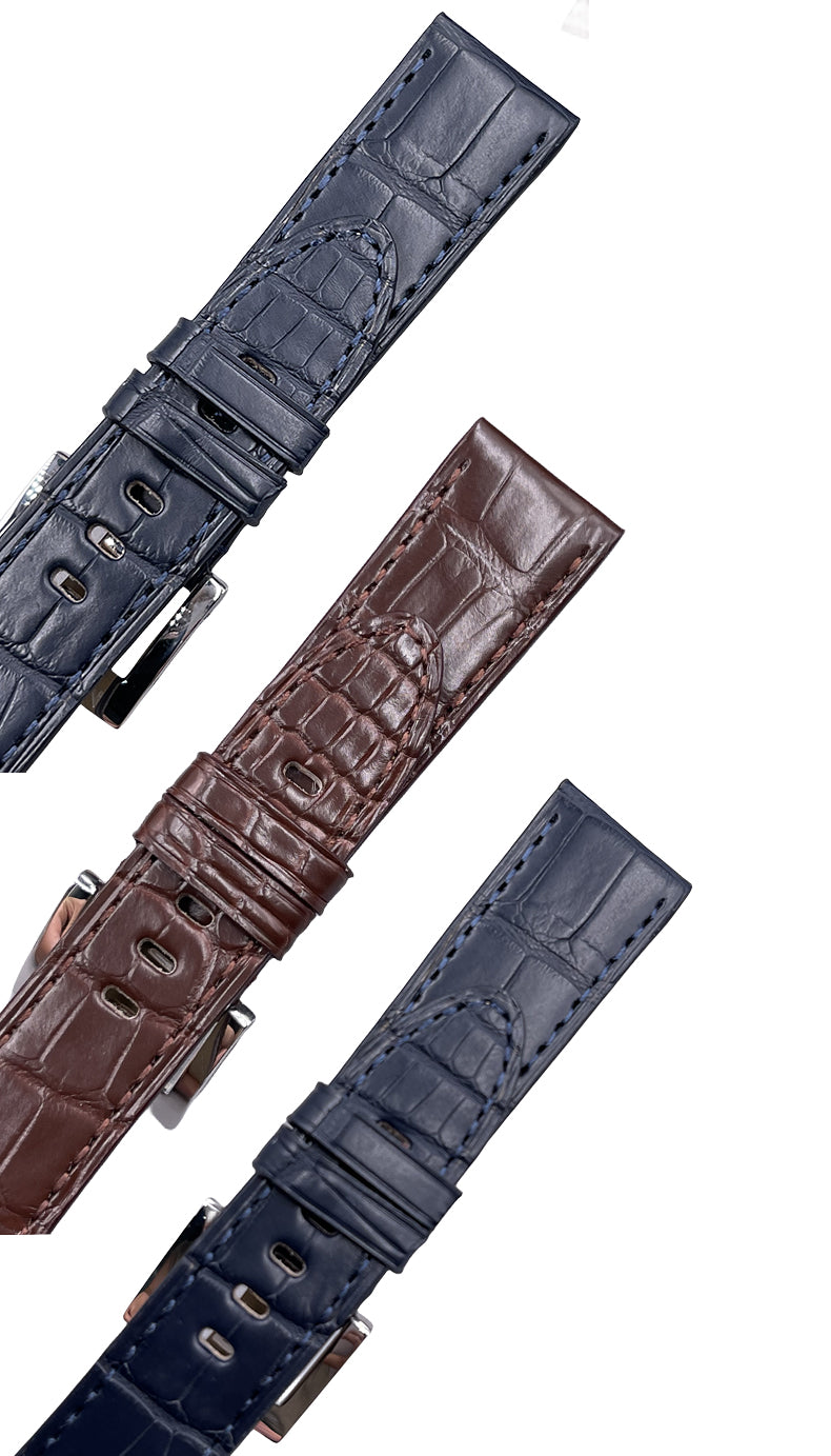 Fits Montblanc Timewalker, Star, Heritage 22mm Alligator & Leather Watch Strap