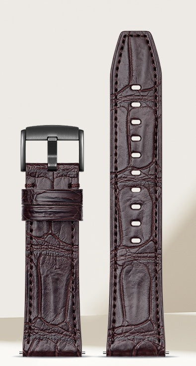 Genuine Alligator Leather Watch Strap for Huawei GT5/GT6/GT4/GT3, Ultimate Design, Watch Buds, 46mm, Fashion Genuine Leather Band