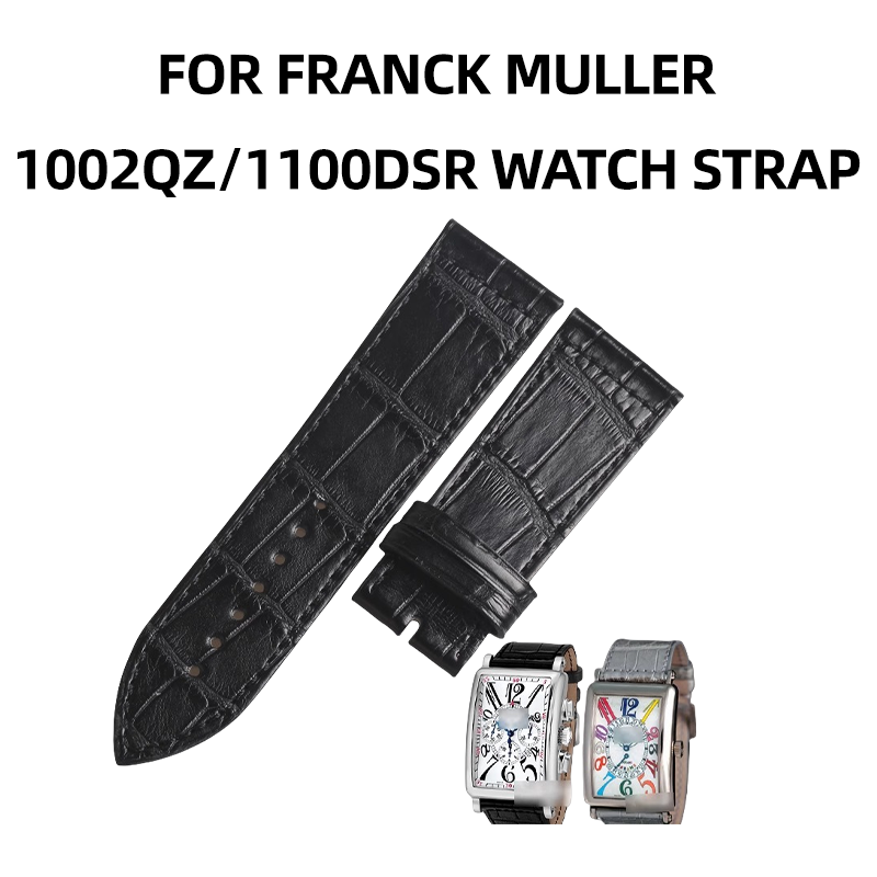 Genuine ALLIGATOR watch strap, replacement for Franck Muller 1002QZ / 1100DSR