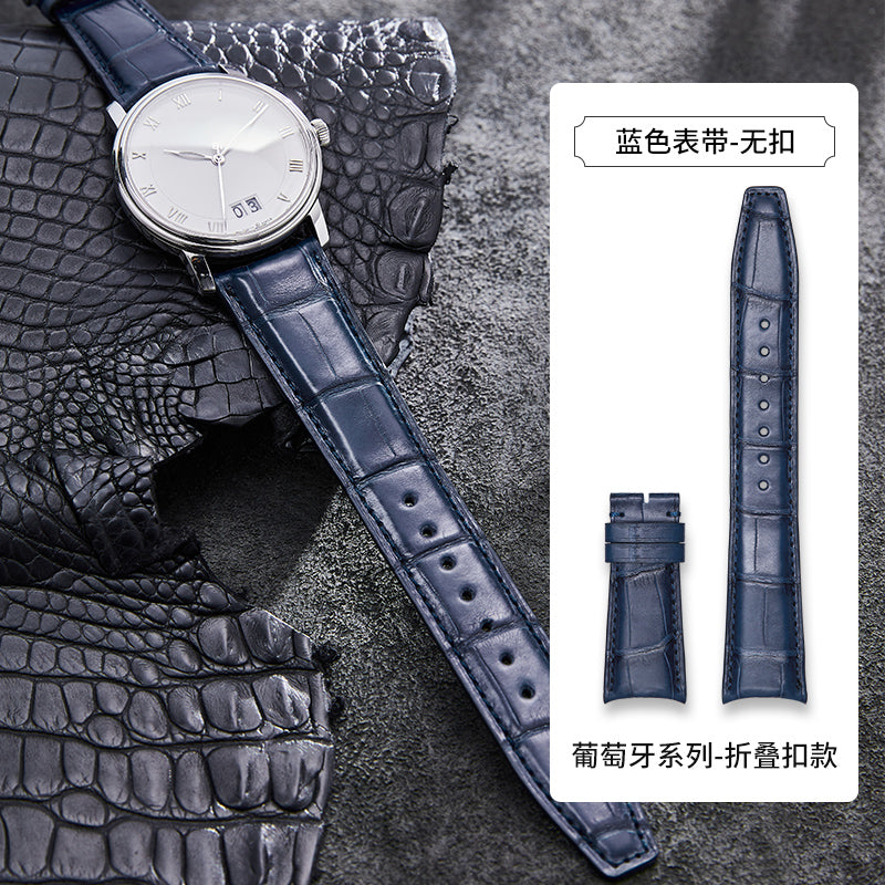 Genuine American Alligator Leather Watch Strap for IWC For Portofino, Portuguese, Portuguese 7, Portuguese Chronograph