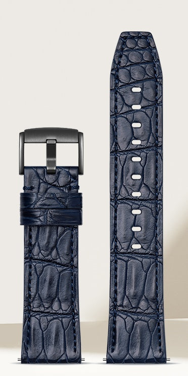 Genuine Alligator Leather Watch Strap for Huawei GT5/GT6/GT4/GT3, Ultimate Design, Watch Buds, 46mm, Fashion Genuine Leather Band