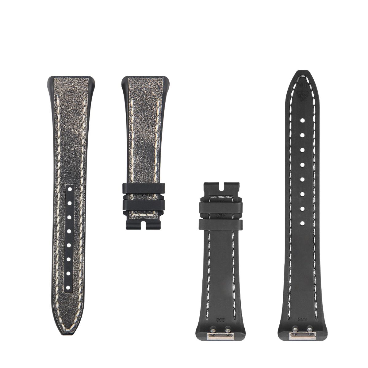 Fits Franck Muller V41 calfskin watch strap with rubber insert for men