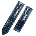 Handcrafted Custom Alligator Leather Watch Strap for Cartier Tank Series - Bright Blue, Single-Fold Clasp