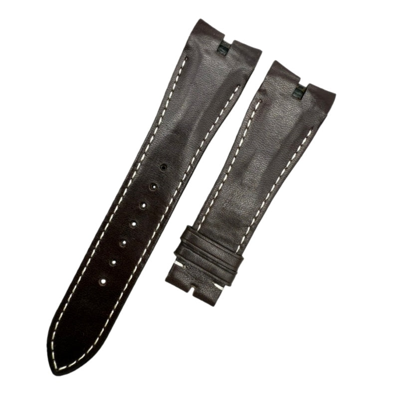 Handcrafted Custom Cowhide Watch Strap for Roger Dubuis Excalibur Series DBEX1136 - Deep Brown, Plain Texture