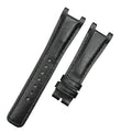 Handcrafted Black Plain Cowhide Leather Notched  Watch Strap for Gucci YA133205