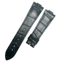 Handcrafted Alligator Leather Watch Strap with Bamboo Pattern - For Ulysse Nardin Marine 1183-126 (Blue)