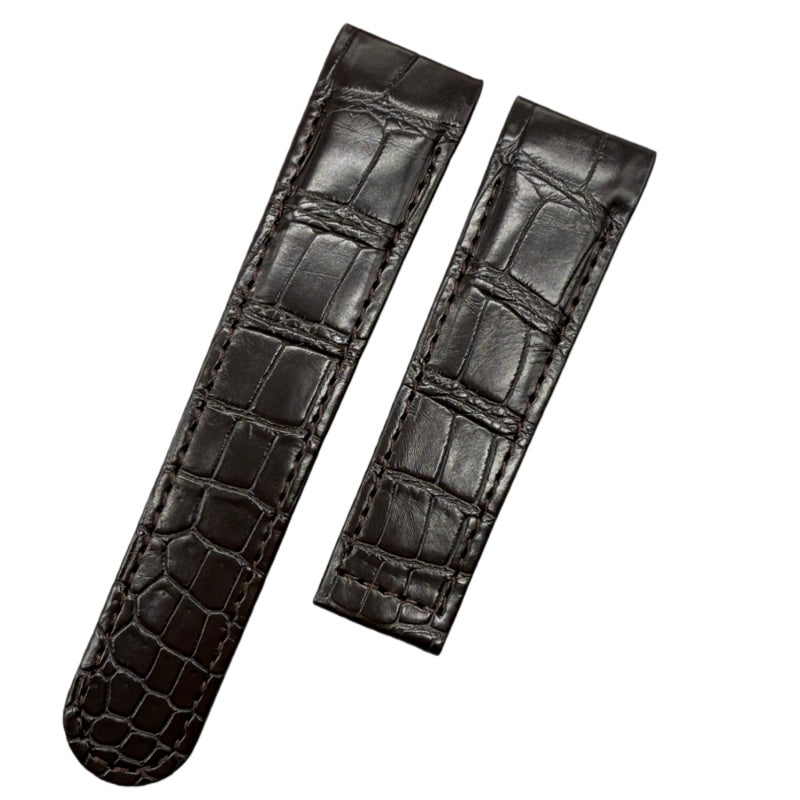 Handcrafted Custom Alligator Leather Watch Strap with Bamboo Texture for EBEL