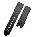 Handcrafted Black Carbon Fiber & Genuine Leather Watch Strap for Montblanc TimeWalker Series