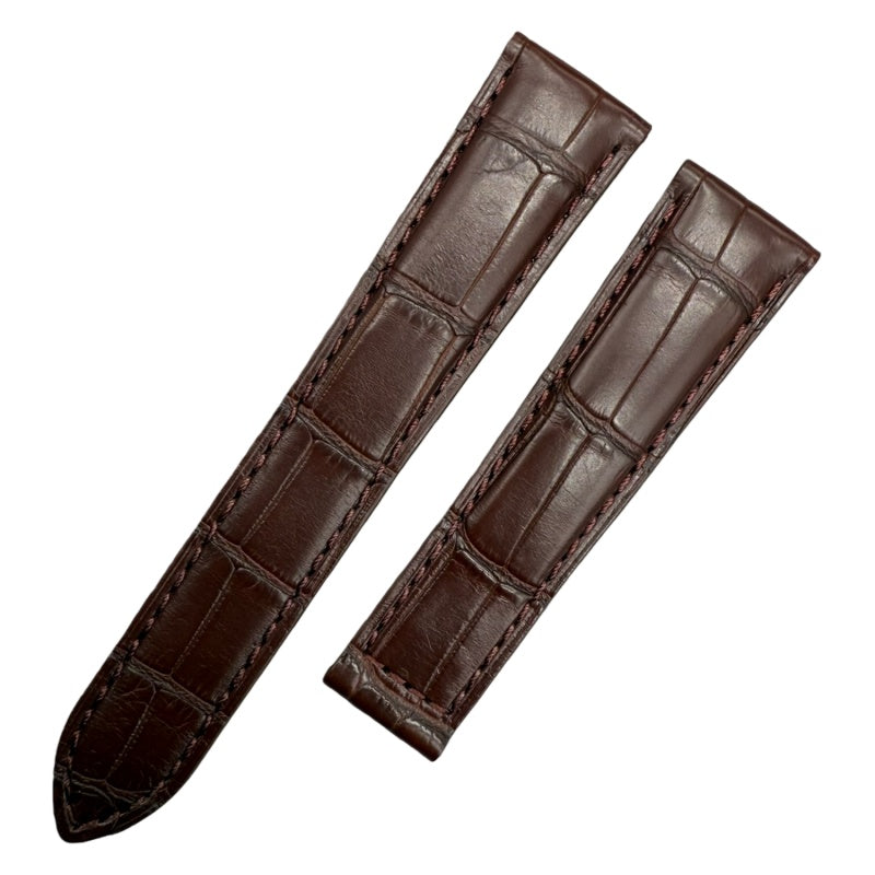 Handcrafted Custom Alligator Leather  Watch  Strap for TAG Heuer Carrera Series - Deep Brown Foldable Clasp