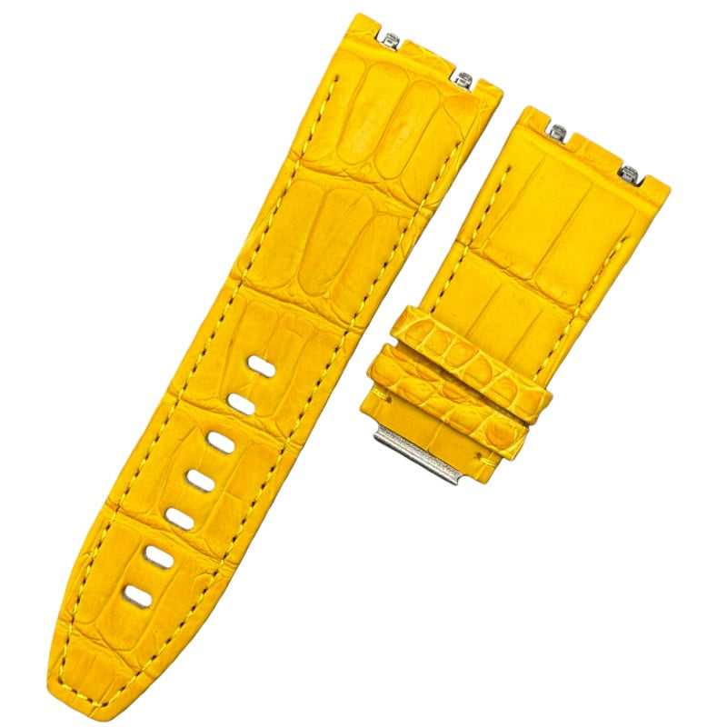 Handcrafted Custom Alligator Leather Watch Strap for Audemars Piguet 26240/15720 - Yellow, Quick-Release