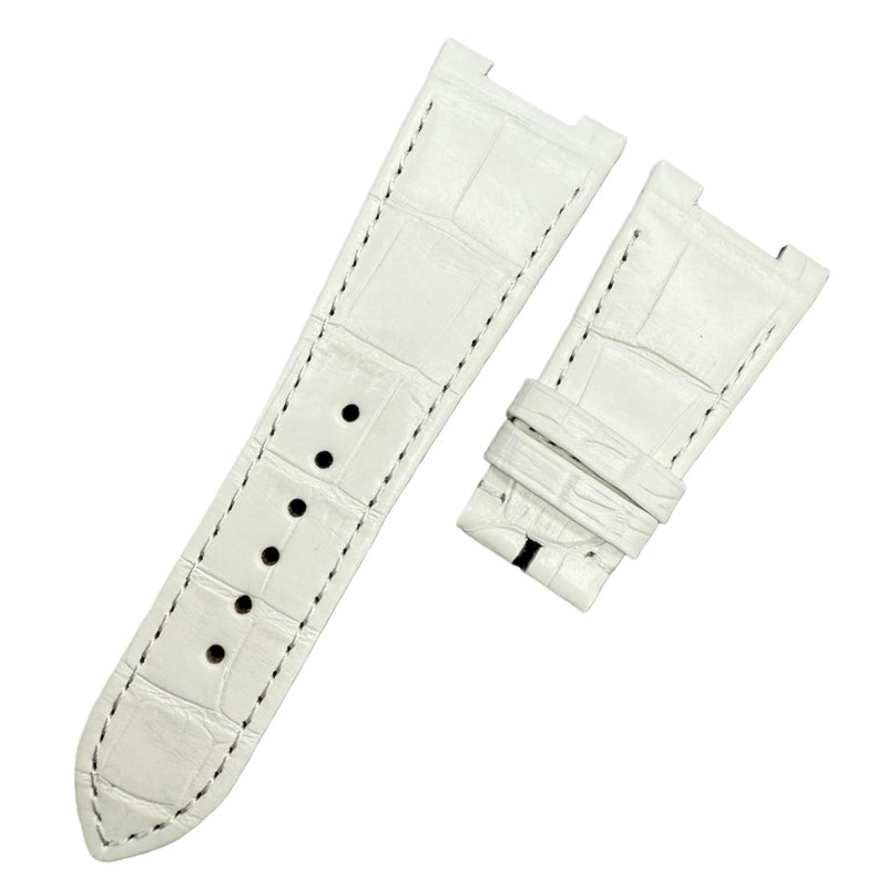 Custom Handmade White Alligator Leather Watch Strap for Patek Philippe Sports Elegance Series 5711/5712