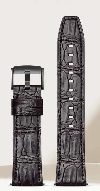 Genuine Alligator Leather Watch Strap for Huawei GT5/GT6/GT4/GT3, Ultimate Design, Watch Buds, 46mm, Fashion Genuine Leather Band