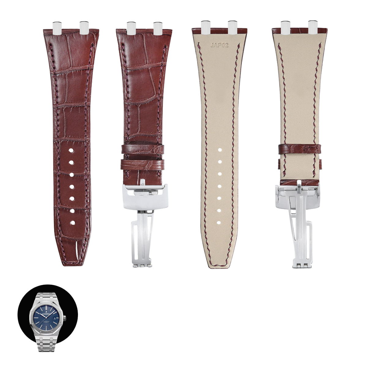 Fits Audemars Piguet 15400 15500 26239 Watch Straps – ALLIGATOR Leather Watch Strap