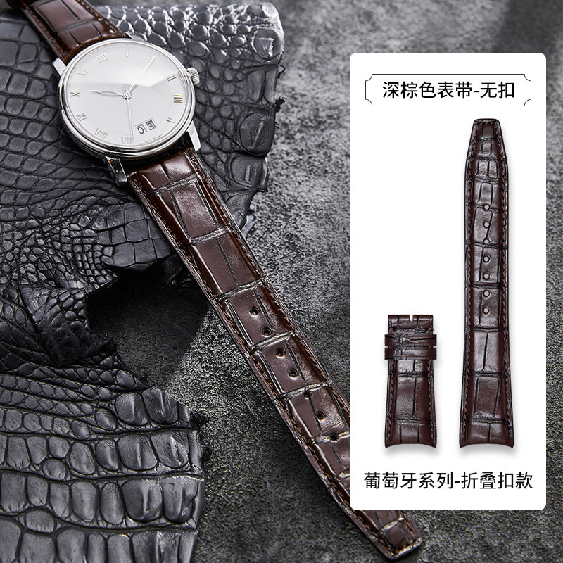 Genuine American Alligator Leather Watch Strap for IWC For Portofino, Portuguese, Portuguese 7, Portuguese Chronograph