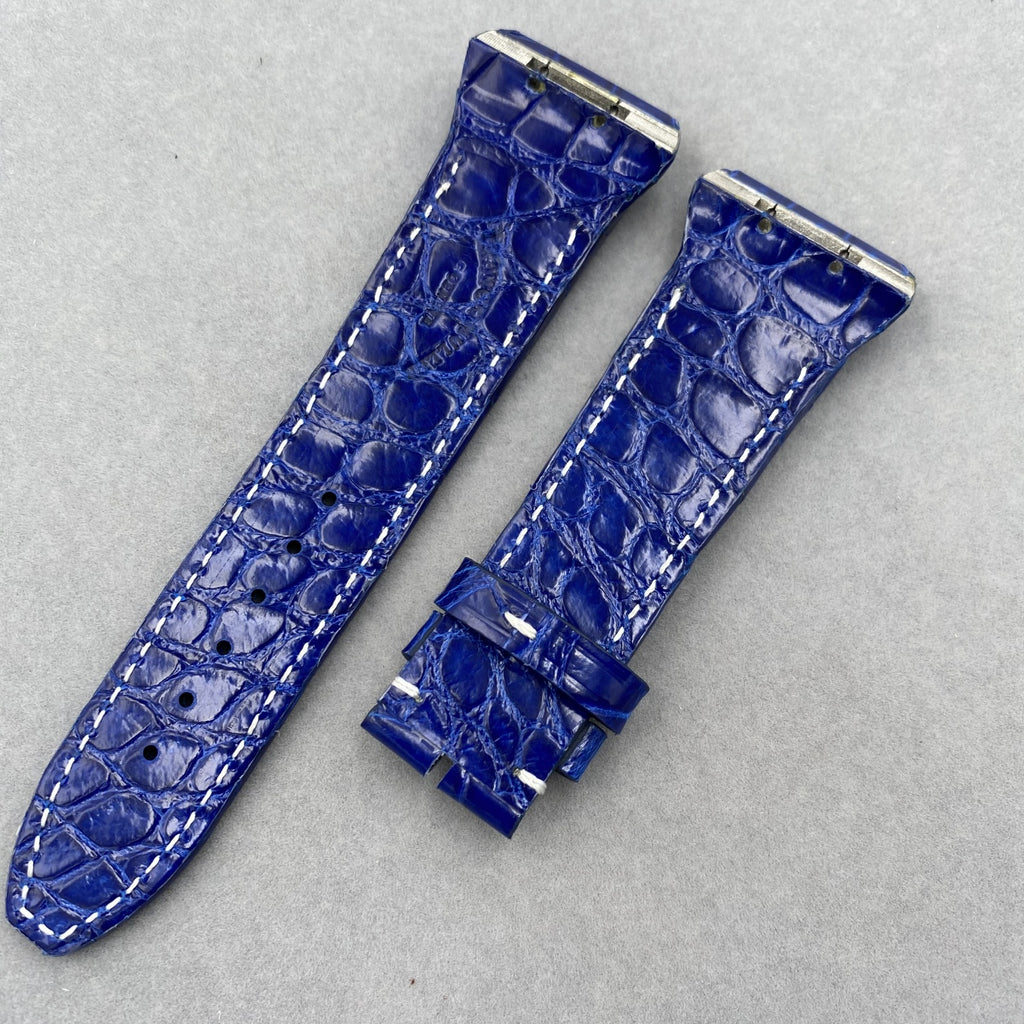 Double-Sided Crocodile Leather Watch Strap Compatible with Franck Muller V45