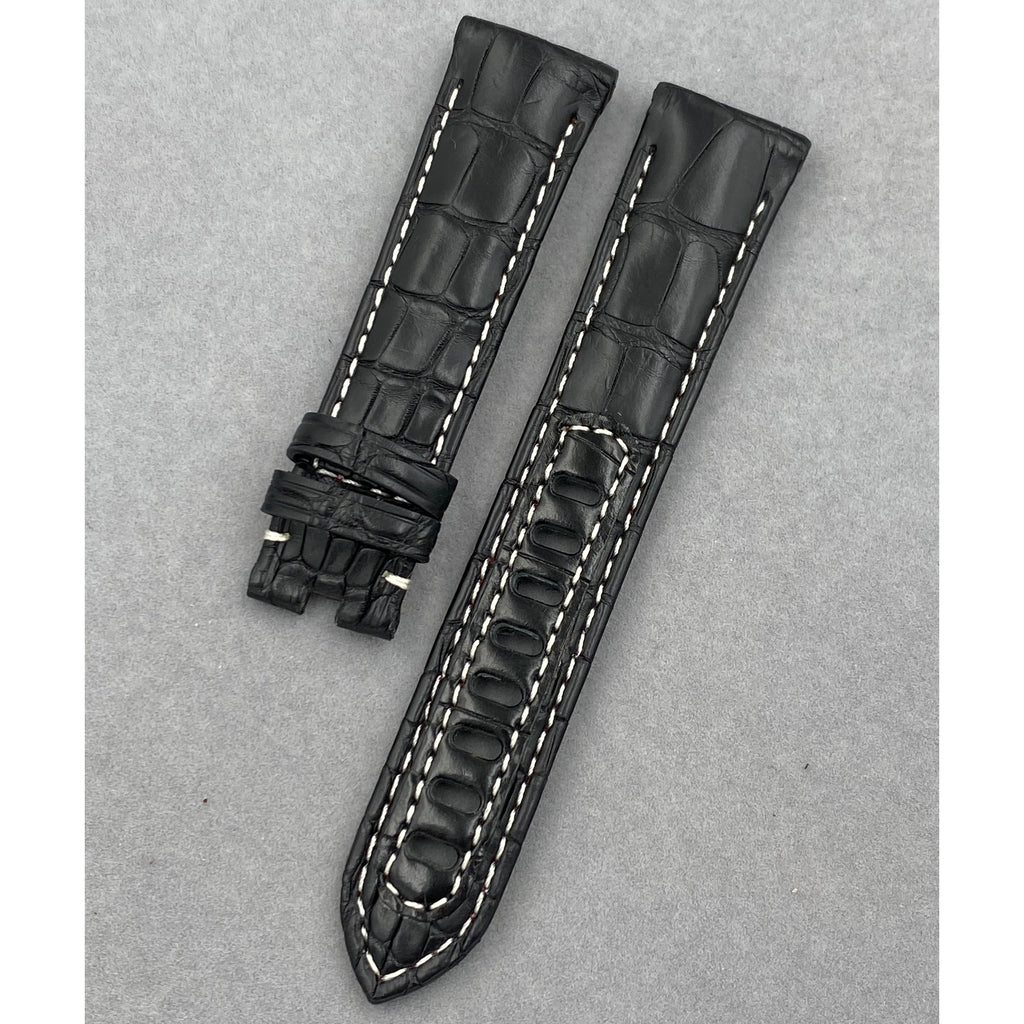 Compatible with Omega Speedmaster Series - Moonphase Dark Side of the Moon Curved Interface Alligator Leather Watch Strap
