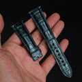 Suitable for Rolex, Patek Philippe, IWC, Omega and many other universal watch straps, blue-green ALLIGATOR leather watch strap
